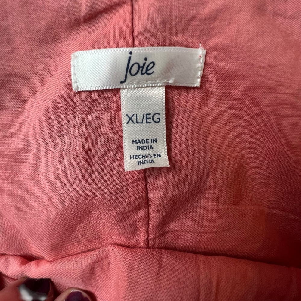 Joie XL Tiered Sleeveless Maxi Flowing Summer Dress Tea Rose Red 100% Cotton - Picture 11 of 15